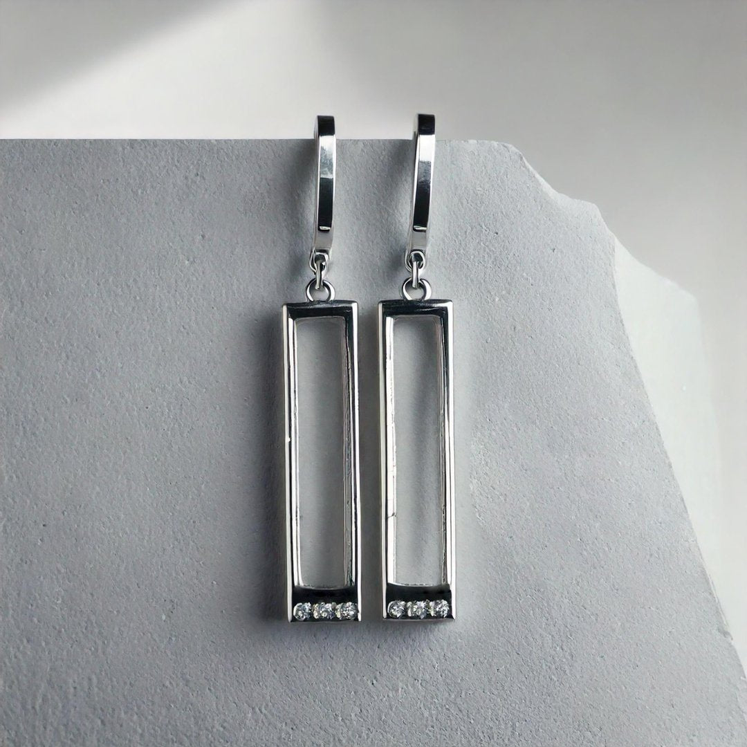 Silver Geometric Earring