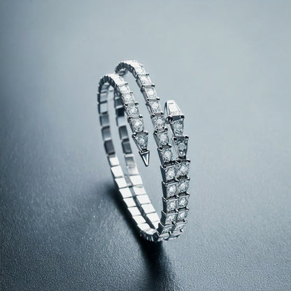 Designer Inspired Serpent Silver Bangle