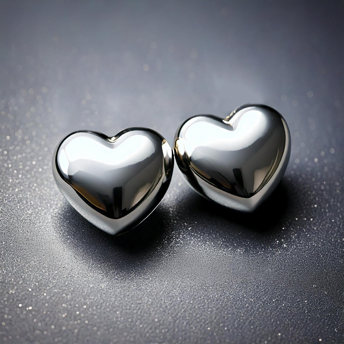 Silver Big and Bold Heart Stud