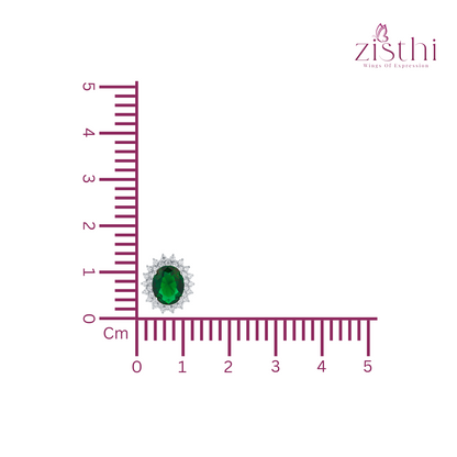 Princess Diana Inspired Emerald Silver Stud