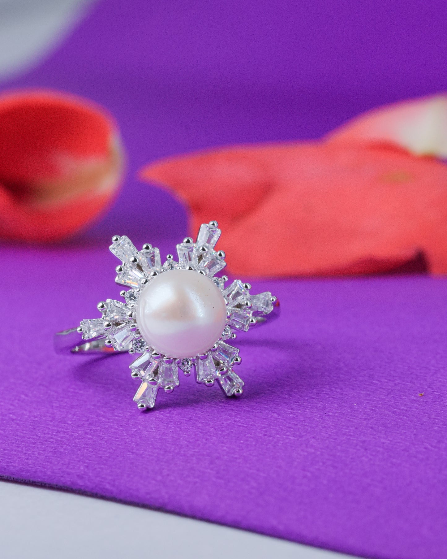 Pearl Bloom Silver Ring