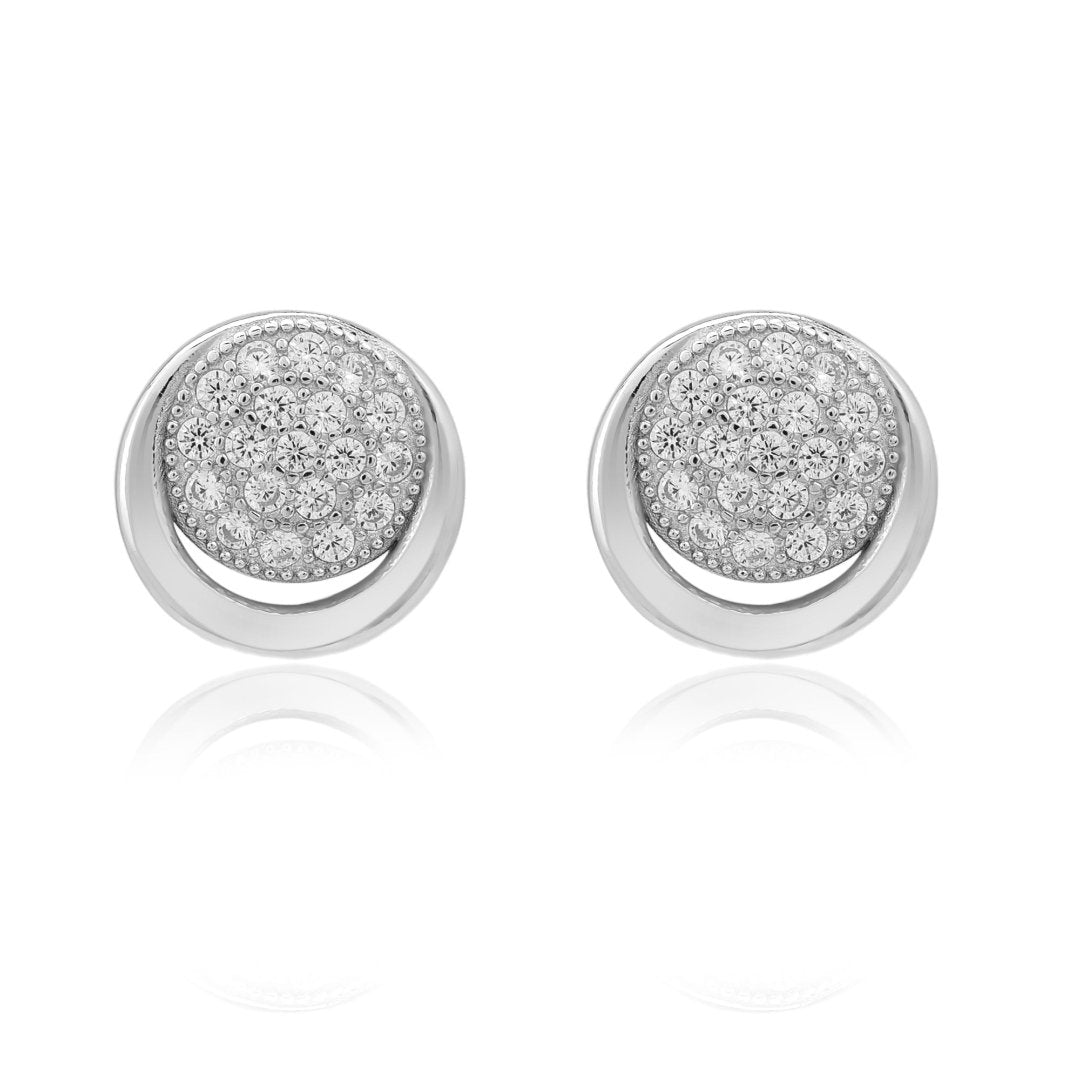 Micro Pave  Round Earring