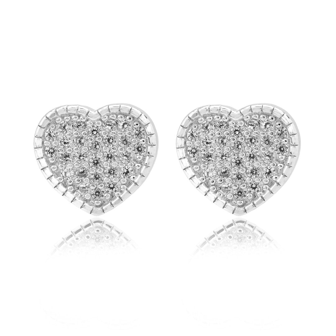 Heart Shape Micro Pave Cubic Zircon Earring