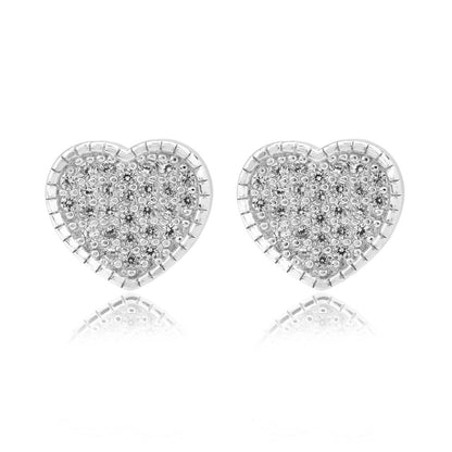 Heart Shape Micro Pave Cubic Zircon Earring