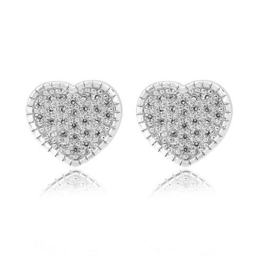 Heart Shape Micro Pave Cubic Zircon Earring