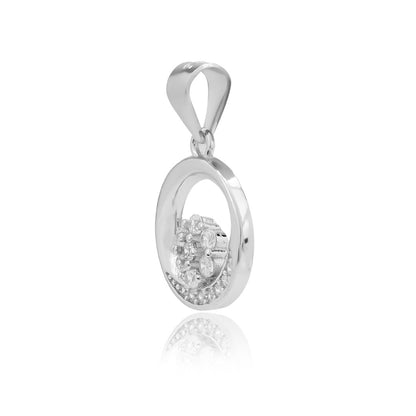 Cubic Zircon Flower Pendant