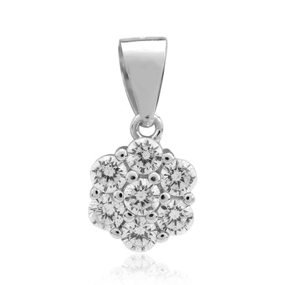 Flower Cubic Zircon Pendant Earring Set