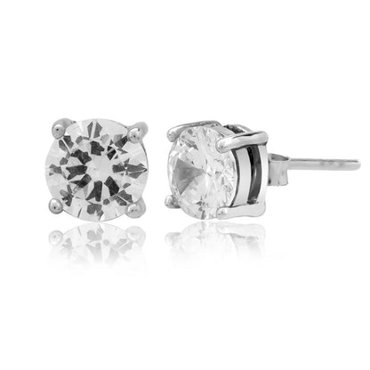 White Simulated Diamond Stud Earrings