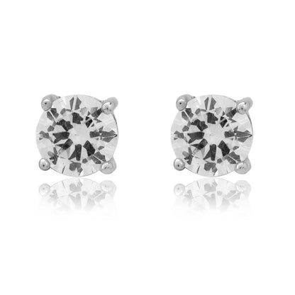 White Simulated Diamond Stud Earrings