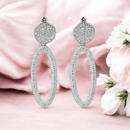 Oval Round Diamond Look Zircon Earring