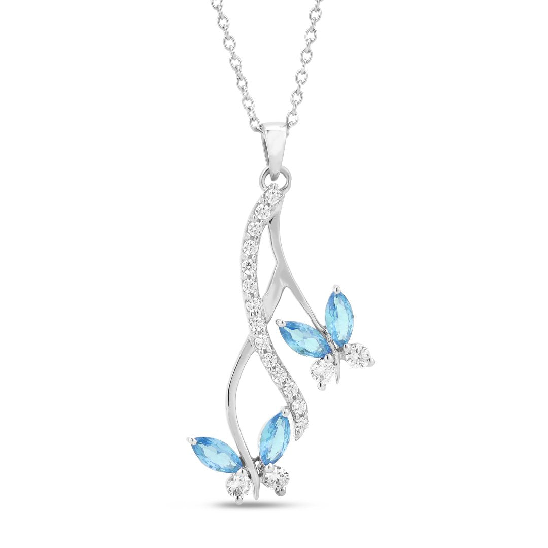 Butterfly Beauty Pendant in With 18+3" inc Chain