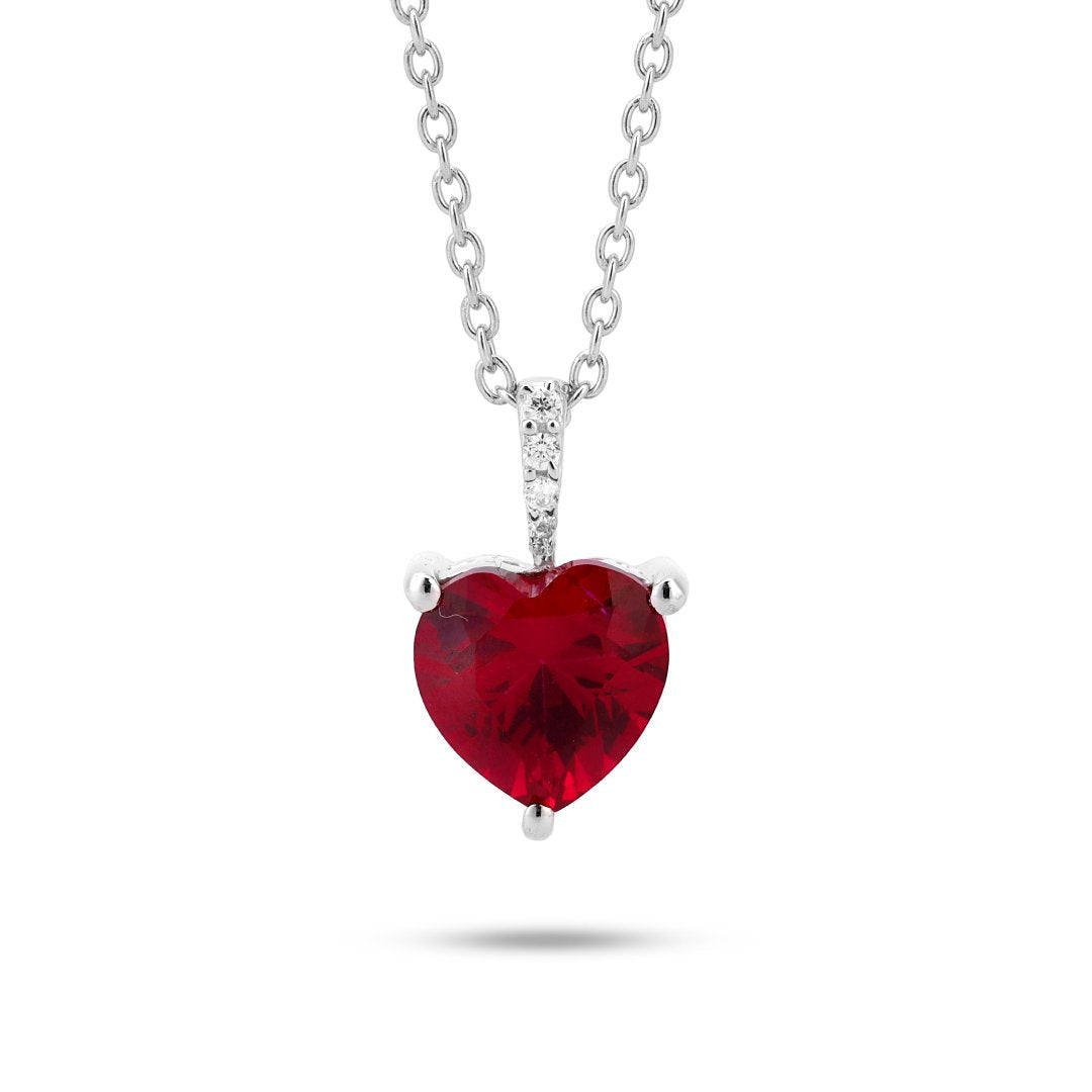 Heart Necklace with Classic Link Chain 18+3" inc