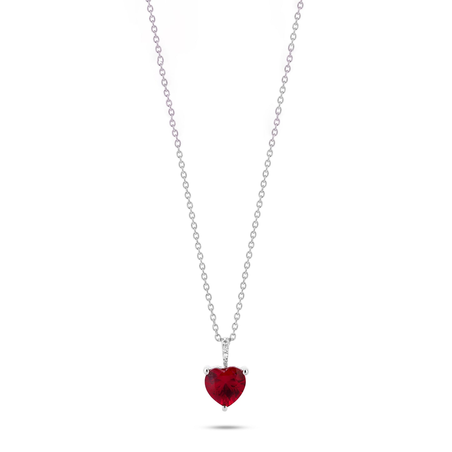 Heart Necklace with Classic Link Chain 18+3" inc