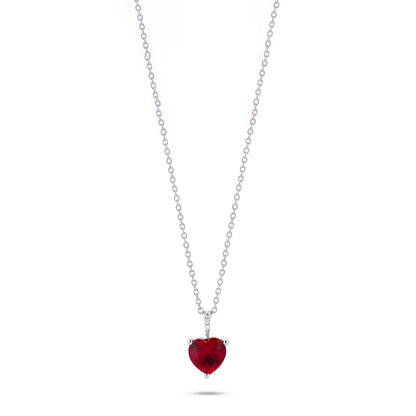 Heart Necklace with Classic Link Chain 18+3" inc