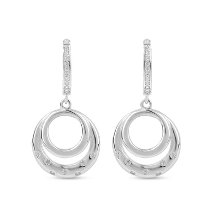 Silver Zircon Sparkling Big Hoop Earring 40MM