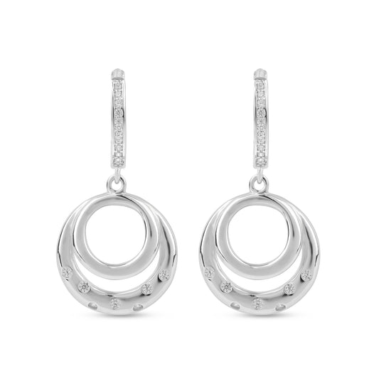 Silver Zircon Sparkling Big Hoop Earring 40MM