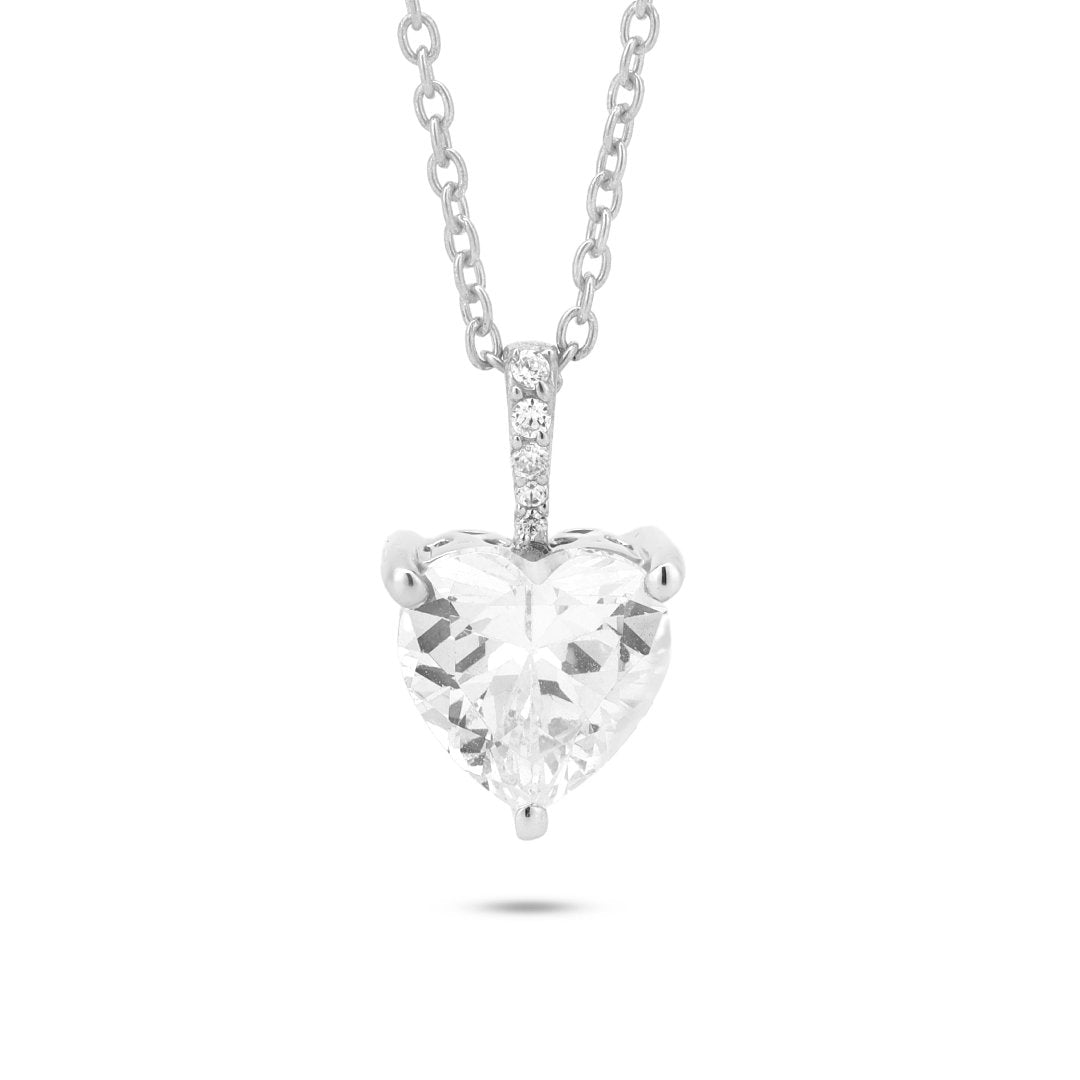 Heart Necklace with Classic Link Chain 18+3" inc