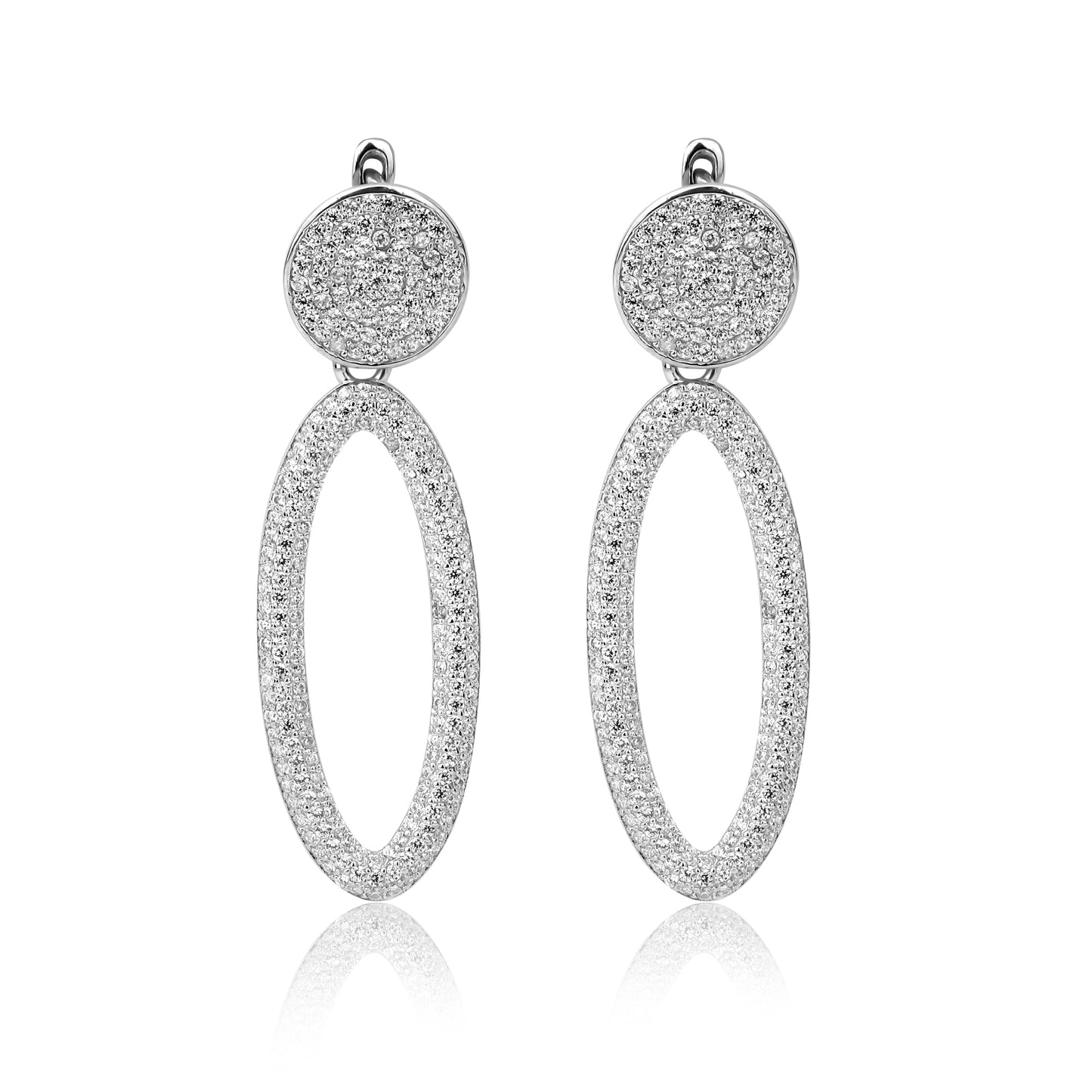 Oval Round Diamond Look Zircon Earring