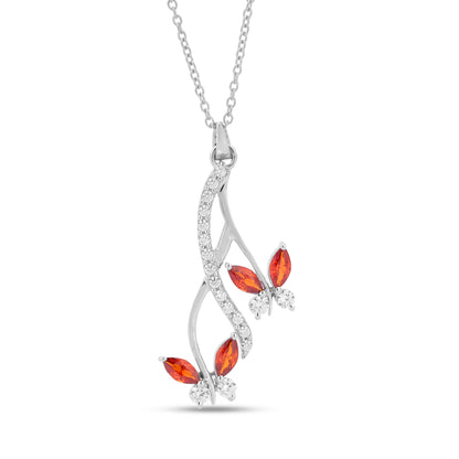 Butterfly Beauty Pendant in With 18+3" inc Chain