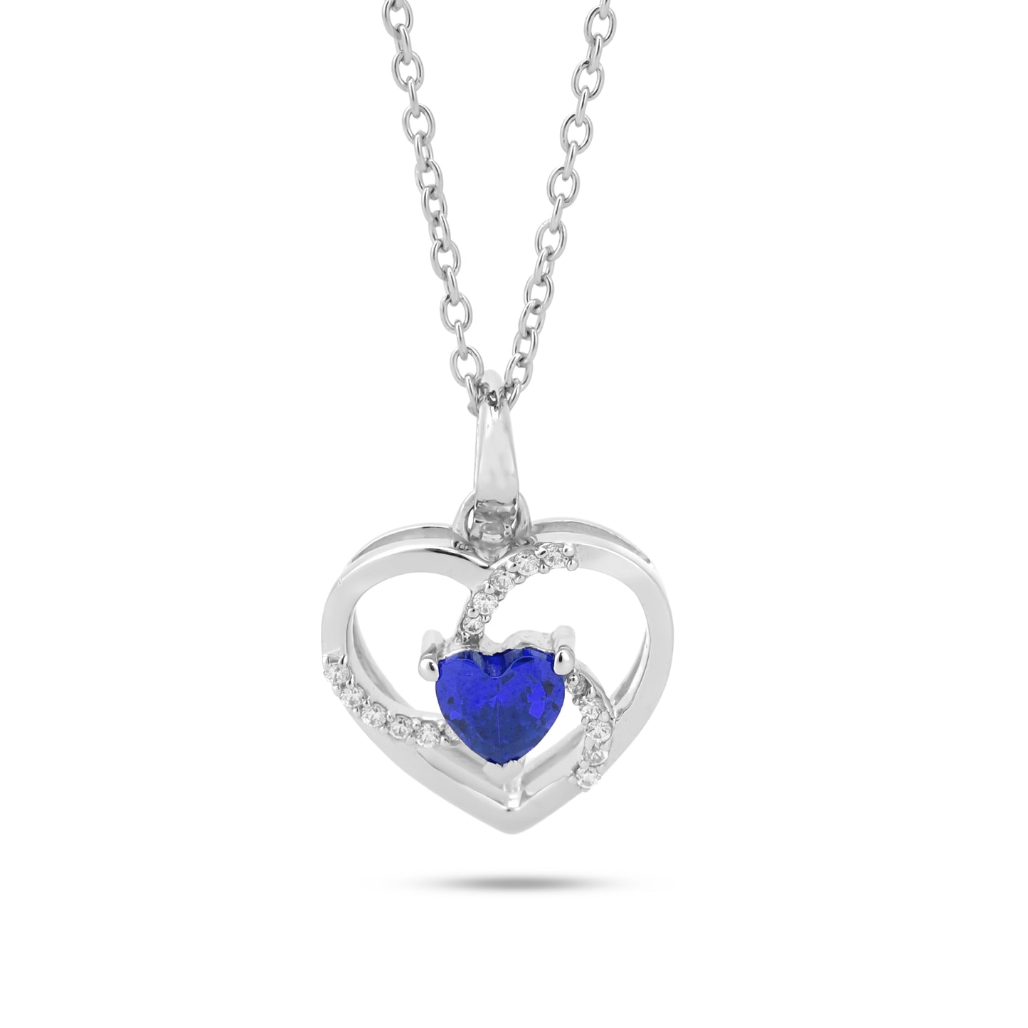 Heart-Shaped Pendant Necklace With 18+3" Chain