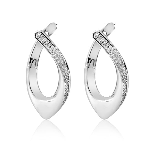 Minimalist Zirconia Silver Earring