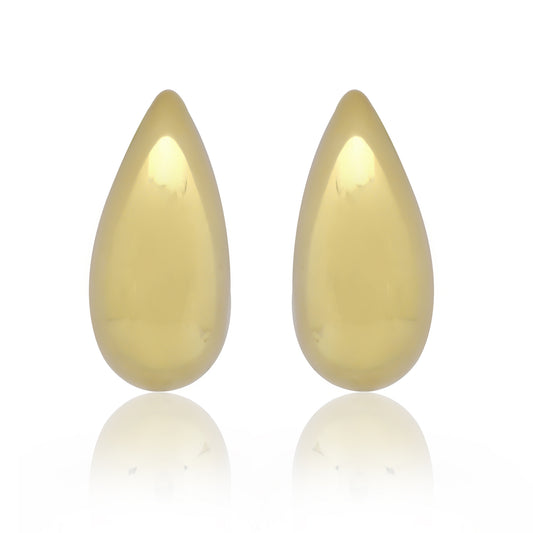 Yellow Gold Tear Drop Silver Earring