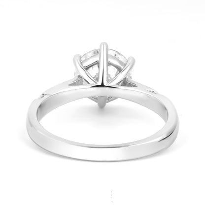 Round Solitaire Vintage Silver Ring