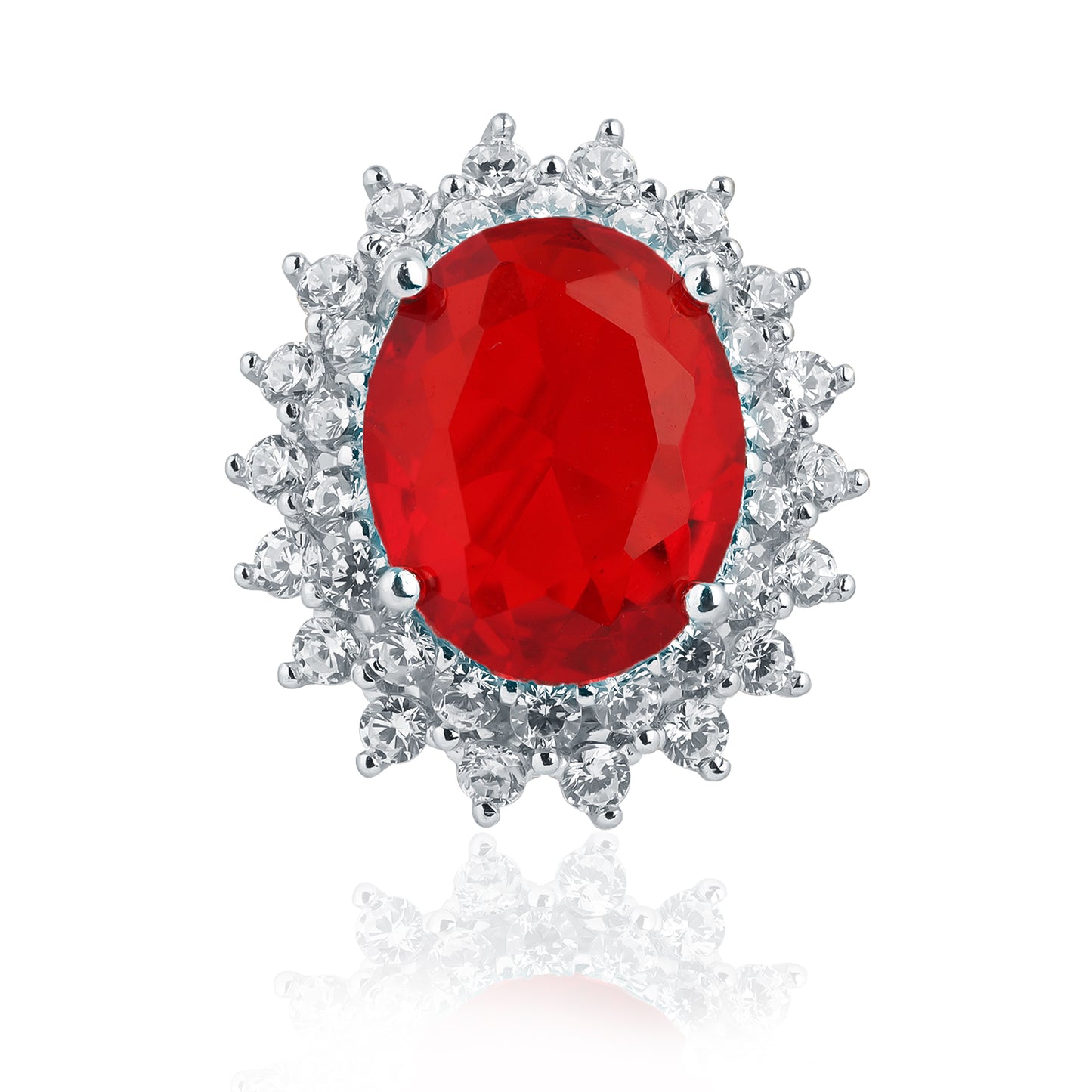 Princess Diana Inspired Ruby Silver Stud