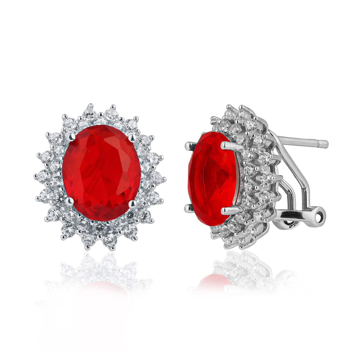 Princess Diana Inspired Ruby Silver Stud