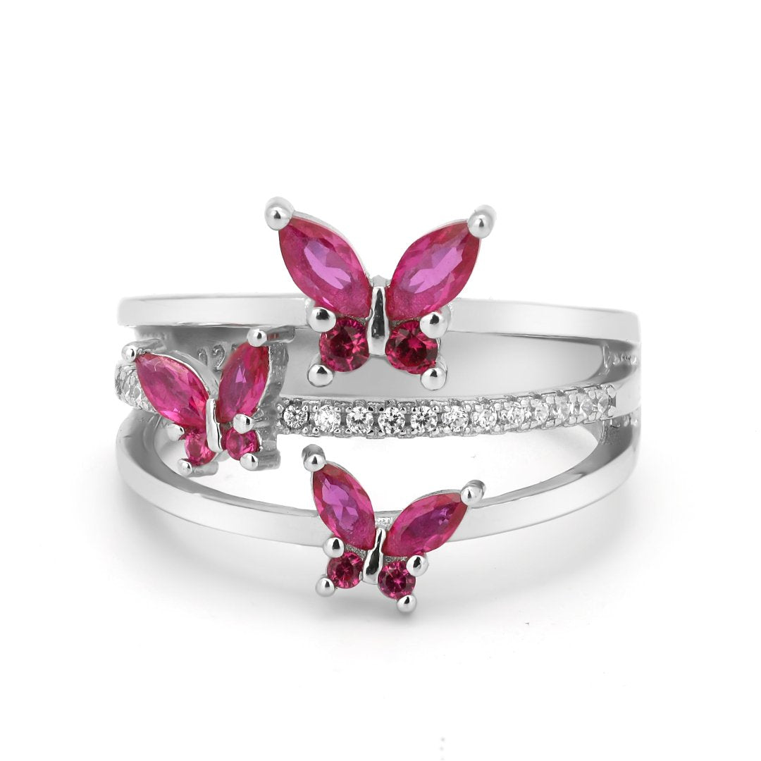 Silver Charming Butterfly Ring