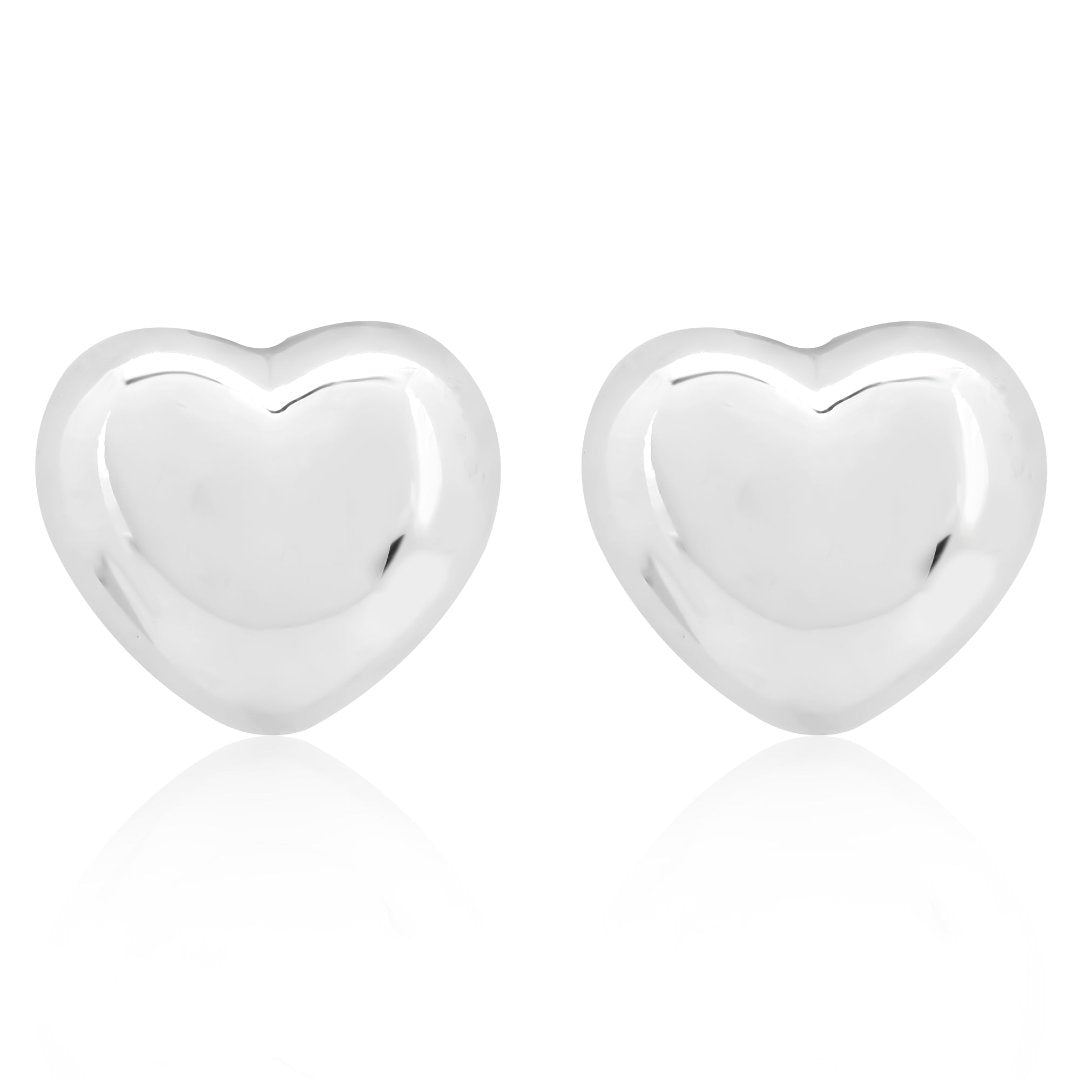 Silver Big and Bold Heart Stud