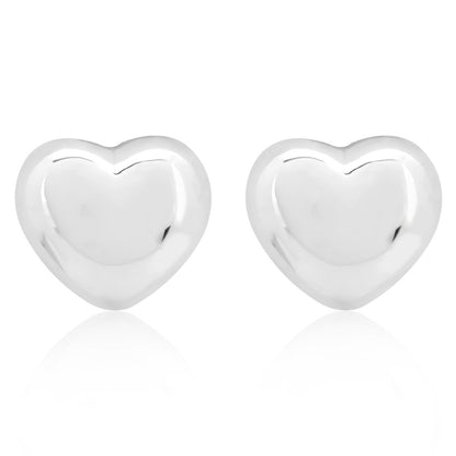 Silver Big and Bold Heart Stud