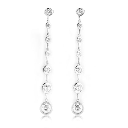 Silver Multi Long Link Dangle Earring