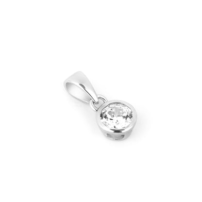 Classic Solitaire Round Silver Pendant 6MM