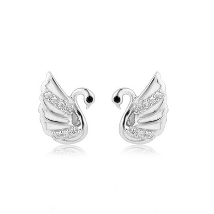 Shining Swan Silver Stud