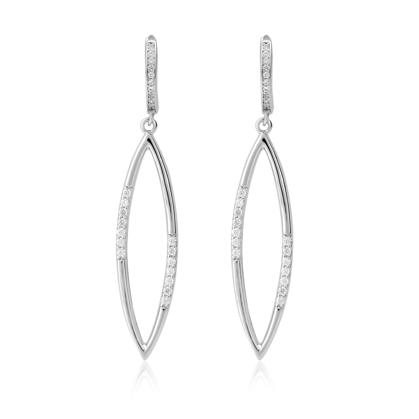 Silver Majestic Marquise Dangler Earring