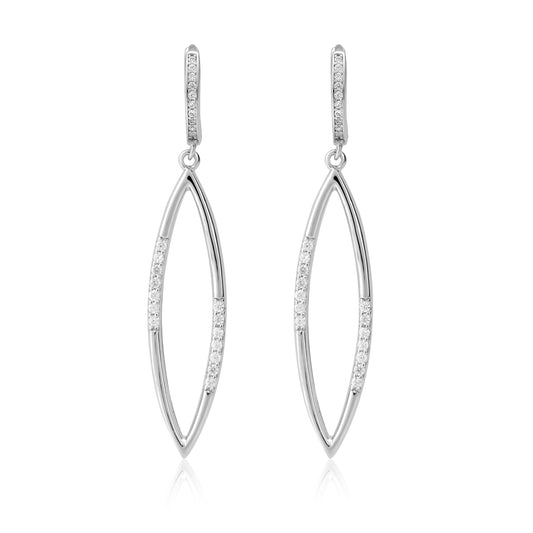 Silver Majestic Marquise Dangler Earring