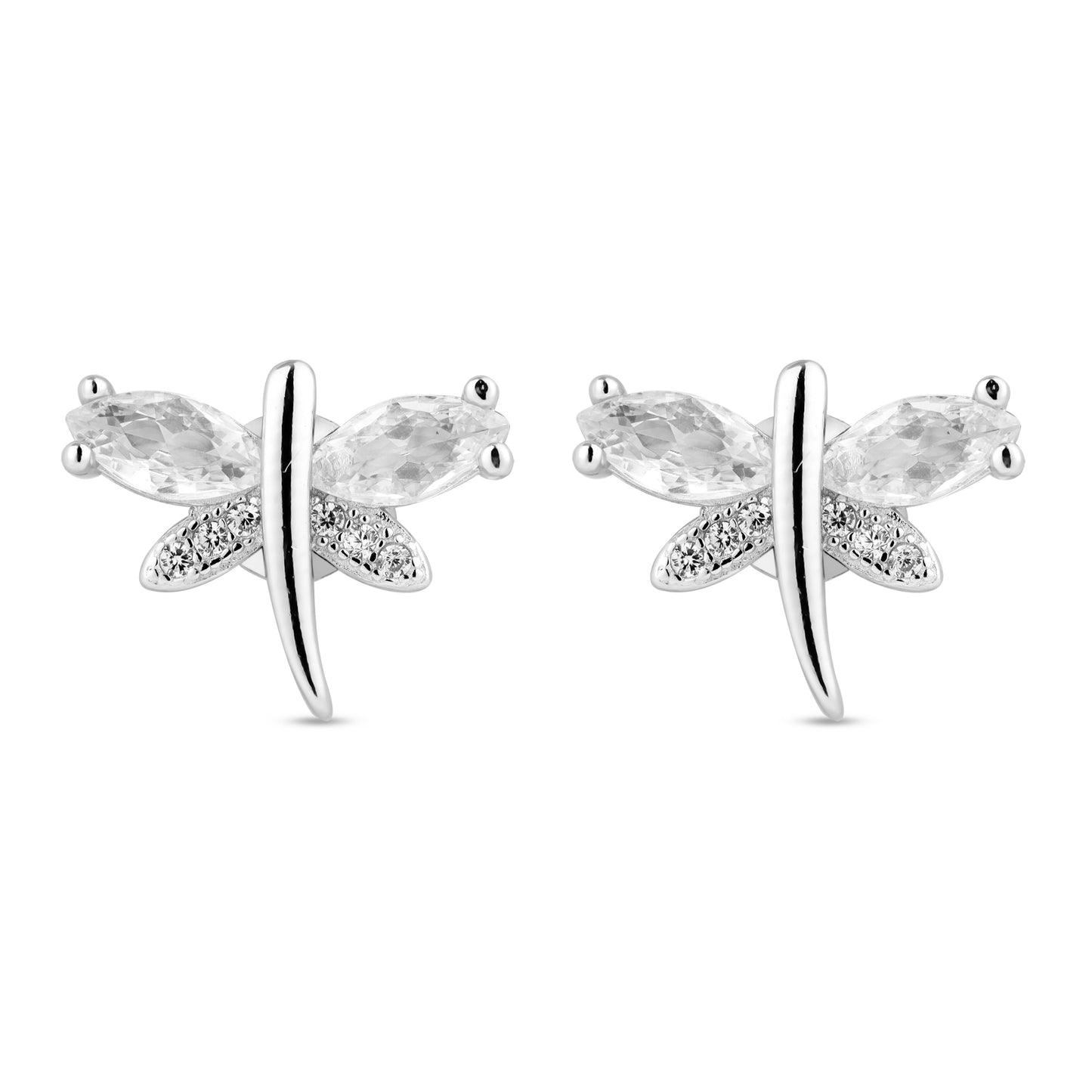 Silver Dazzling Butterfly Earring And Pendant Set