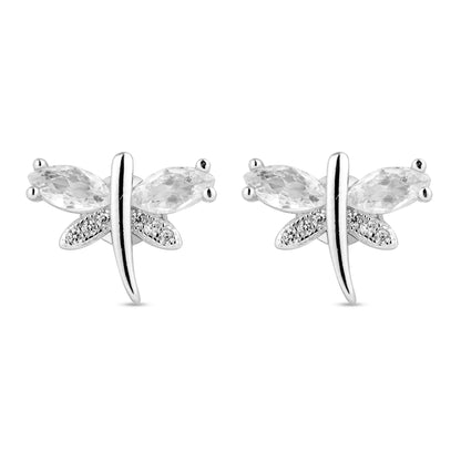 Silver Dazzling Butterfly Earring And Pendant Set