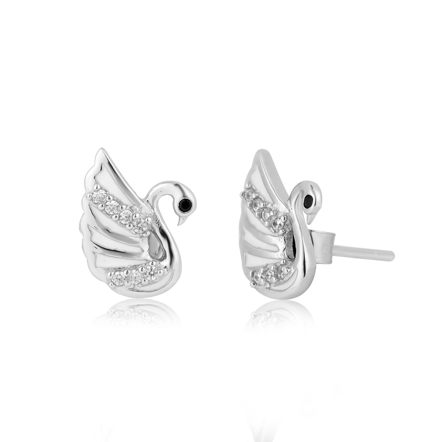 Shining Swan Silver Stud