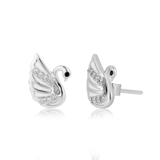 Shining Swan Silver Stud