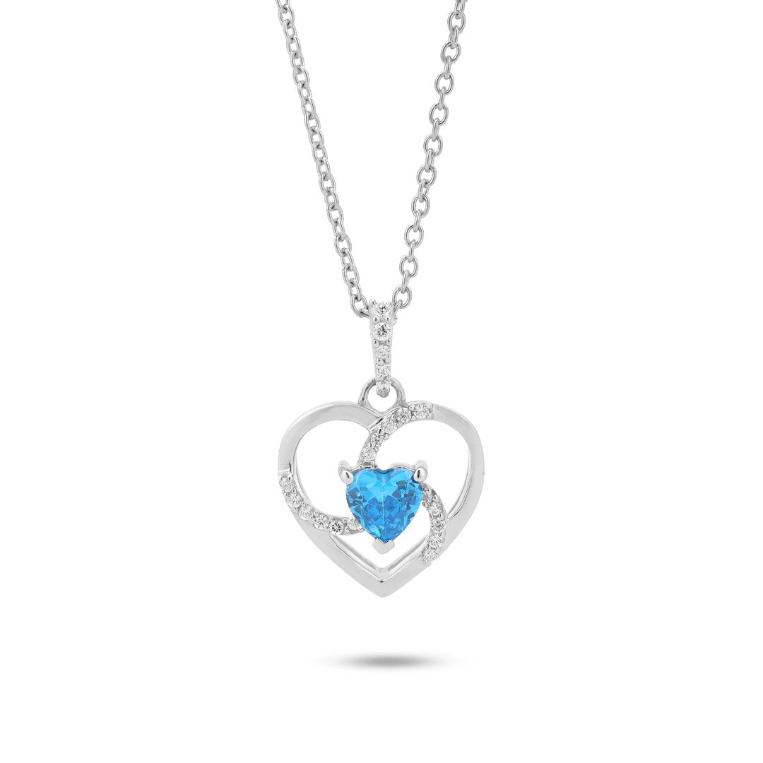 Heart-Shaped Pendant Necklace With 18+3" Chain