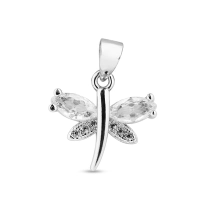 Silver Dazzling Butterfly Earring And Pendant Set