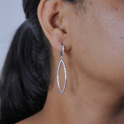 Silver Majestic Marquise Dangler Earring