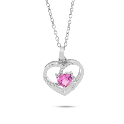 Heart-Shaped Pendant Necklace With 18+3" Chain