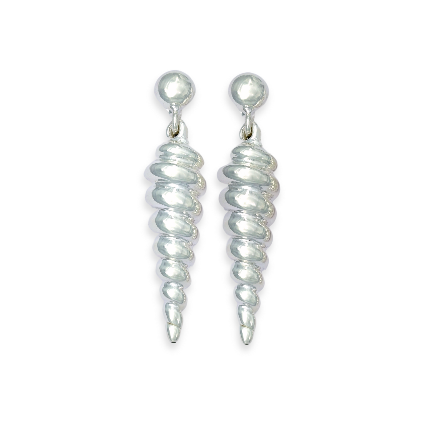 Silver Long Spiral Earring