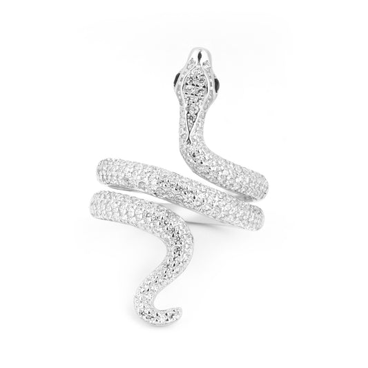 Wraparound Snake Silver Ring