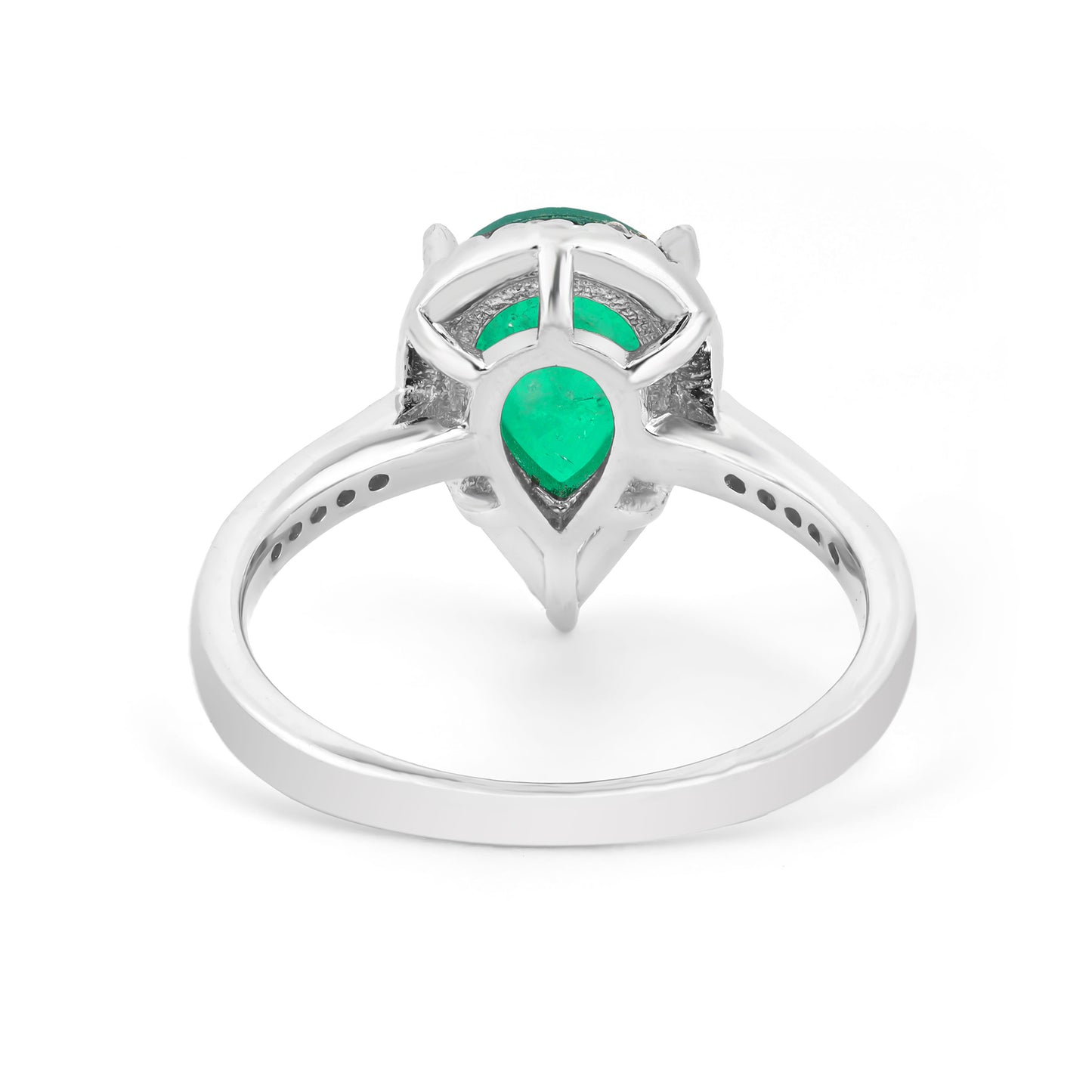 Silver Teardrop Emerald Ring