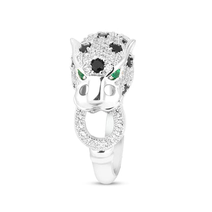 Jaguar Zircon Silver Ring