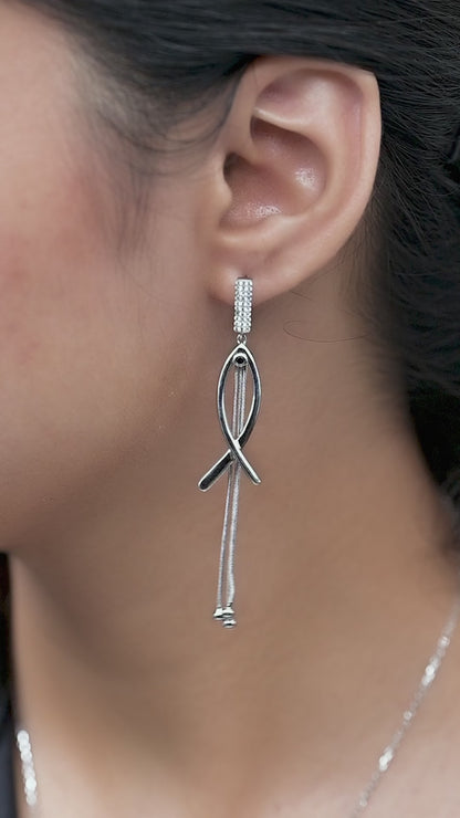 Silver Big Drop Earring